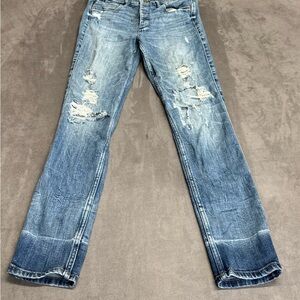 Abercrombie & Fitch Women's High Rise Ankle Jeans Size 4R Distressed Denim Blue